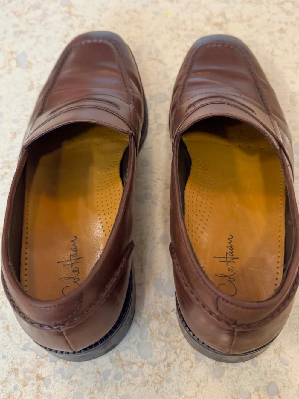 Men's Size 10M Cole Haan Leather Penny Loafers, Burgundy Brown, Arch Support